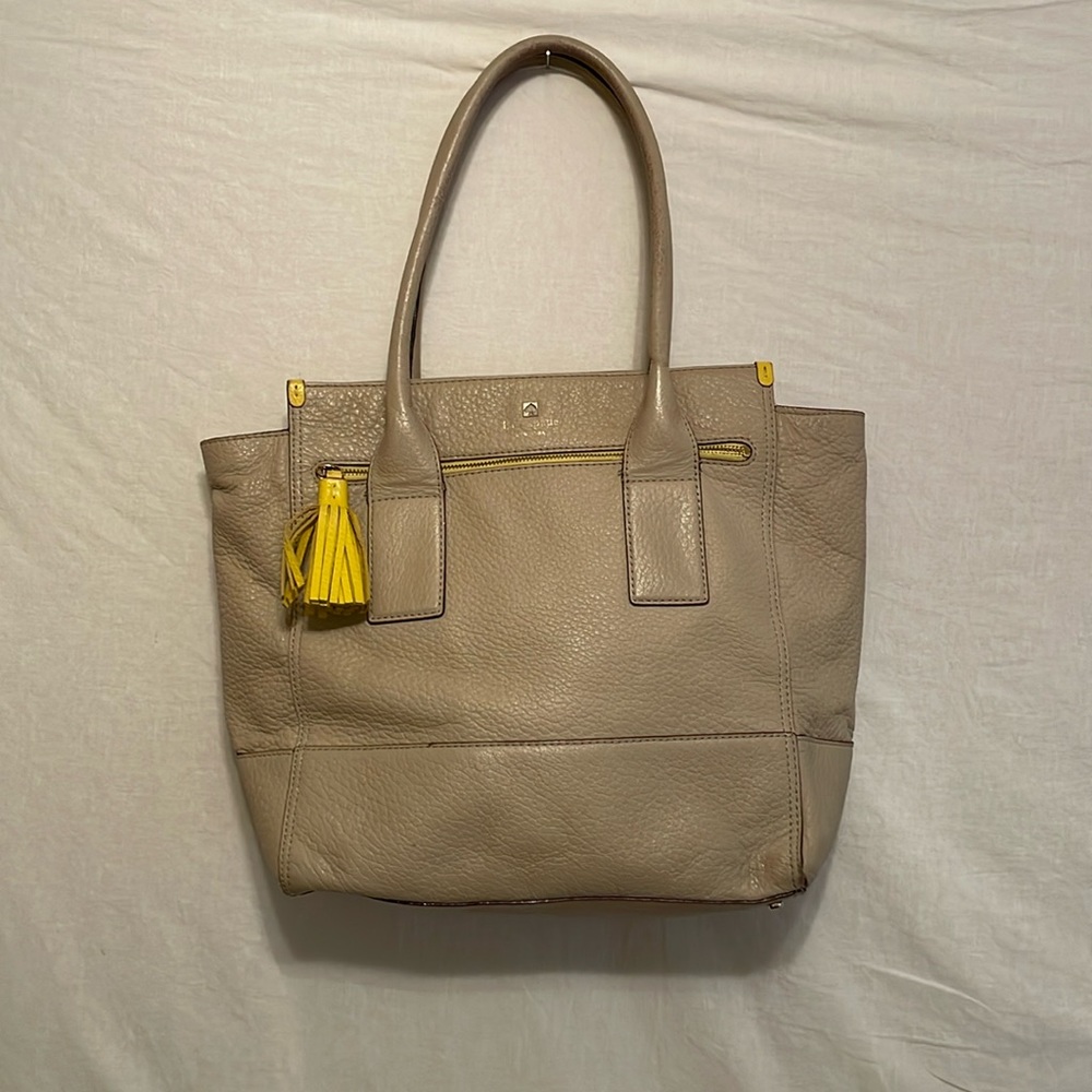 Kate Spade Cream Southport Avenue Linda Cowhide Large Hand Bag